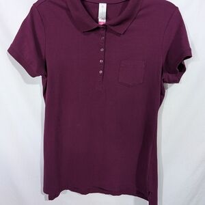 No Boundaries Women's Dark Purple Button Down Shirt